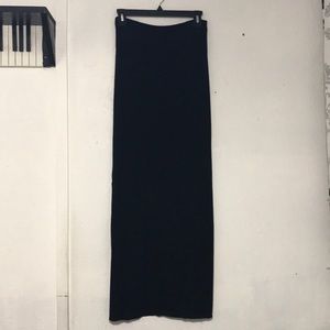 Long Solid Black Maxi Skirt